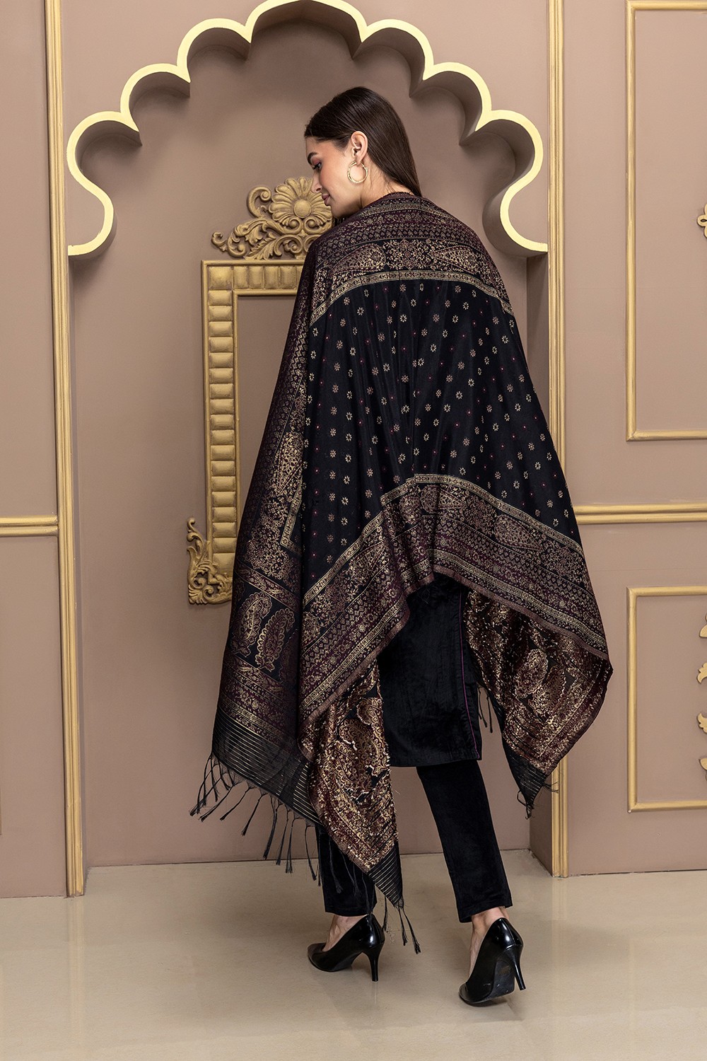 BLACK BANARSI DUPATTA SET